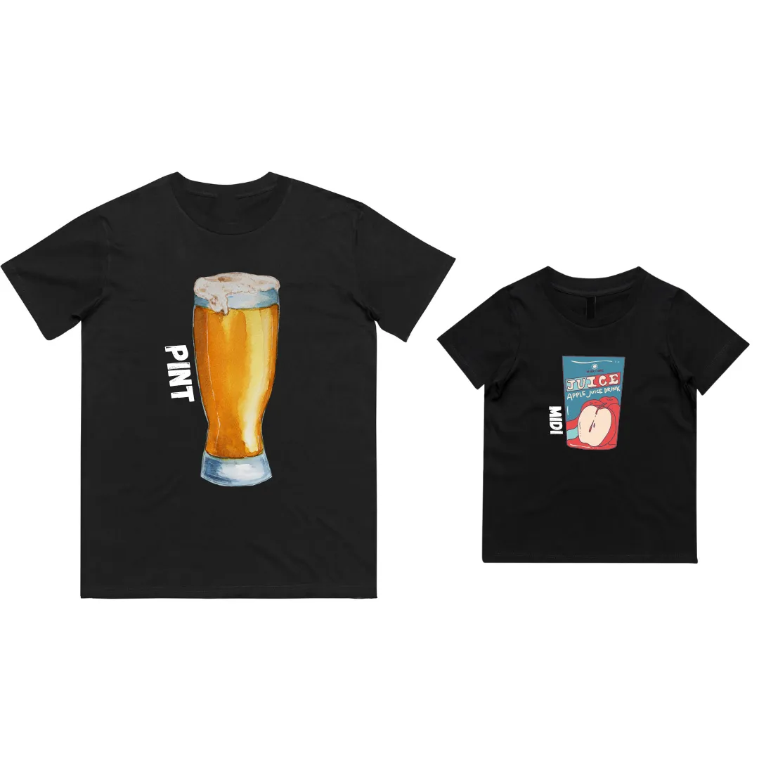 MLW By Design - Matching Pint/Midi Dad & Kid Tees | Various Colours