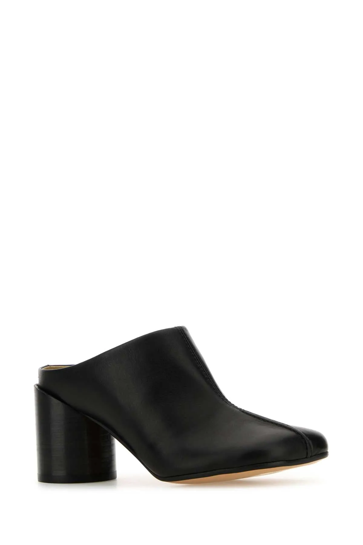 Mm6 Maison Margiela Black Leather Tabi Mules