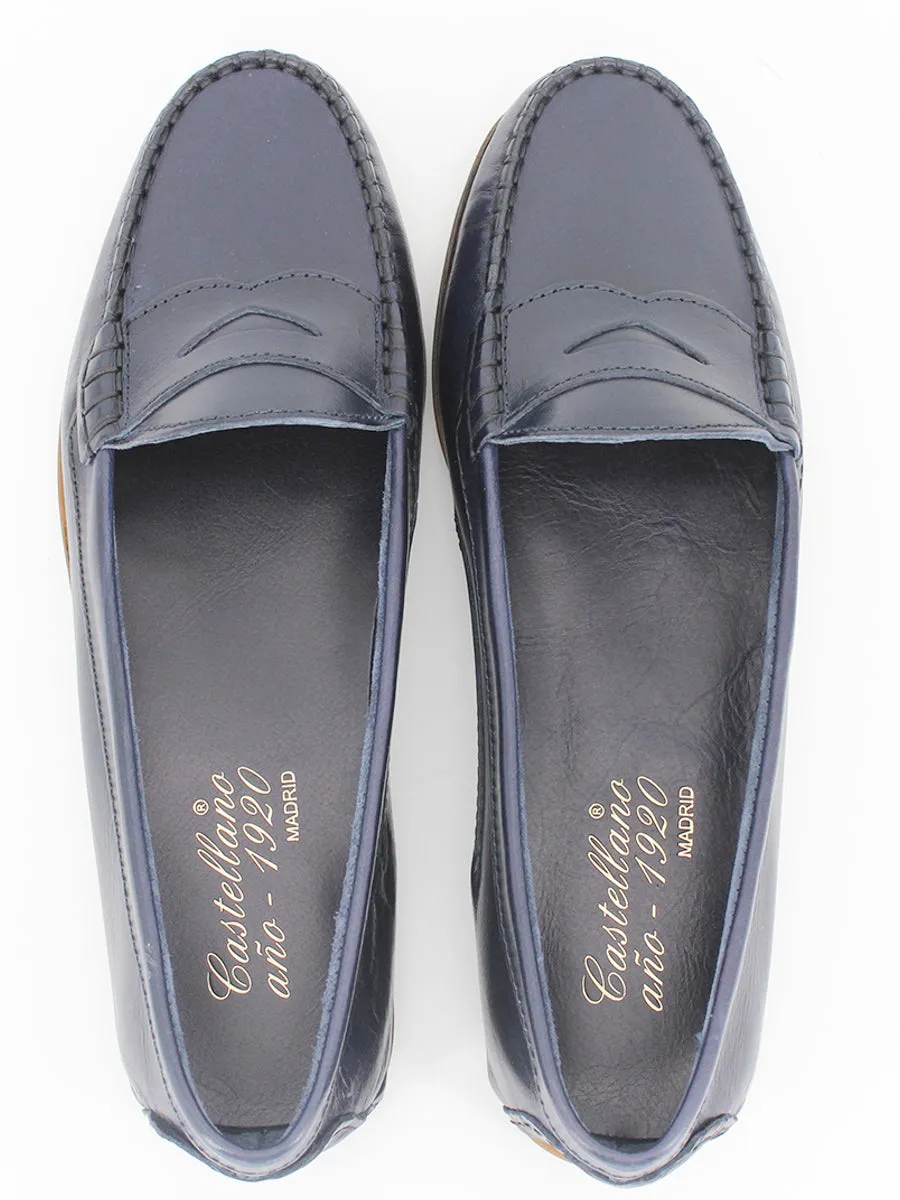 Blue buffalo leather loafers size 24