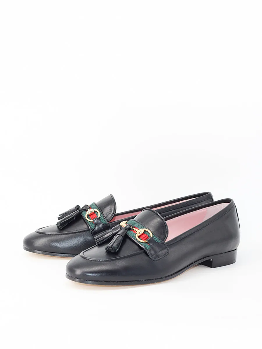 Black leather Loafers Blello now on sale.