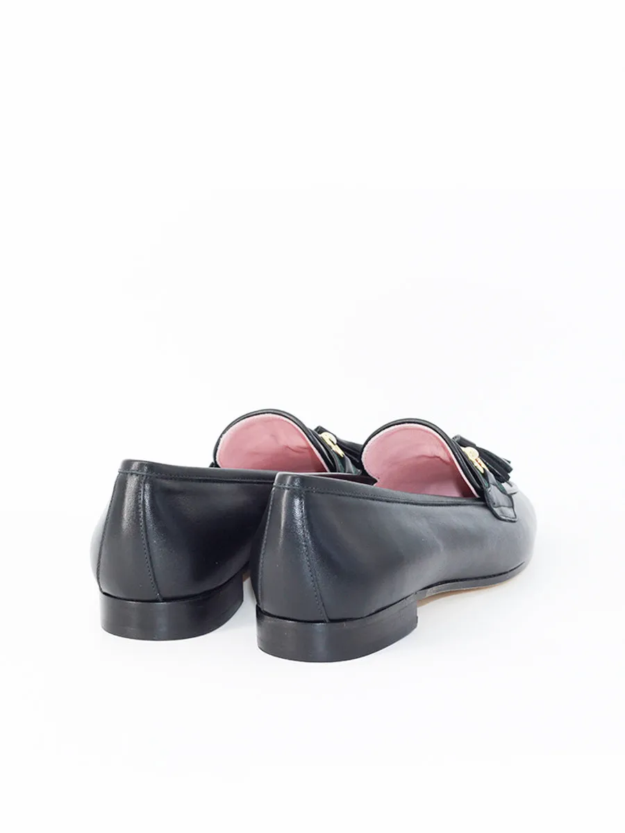 Black leather Loafers Blello now on sale.