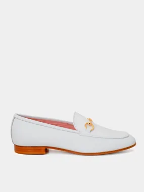 Zapatos de piel blancos estilo mocasín Génova