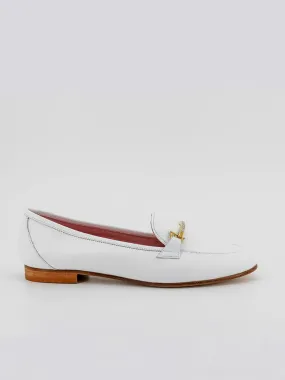 White leather Nancy moccasins