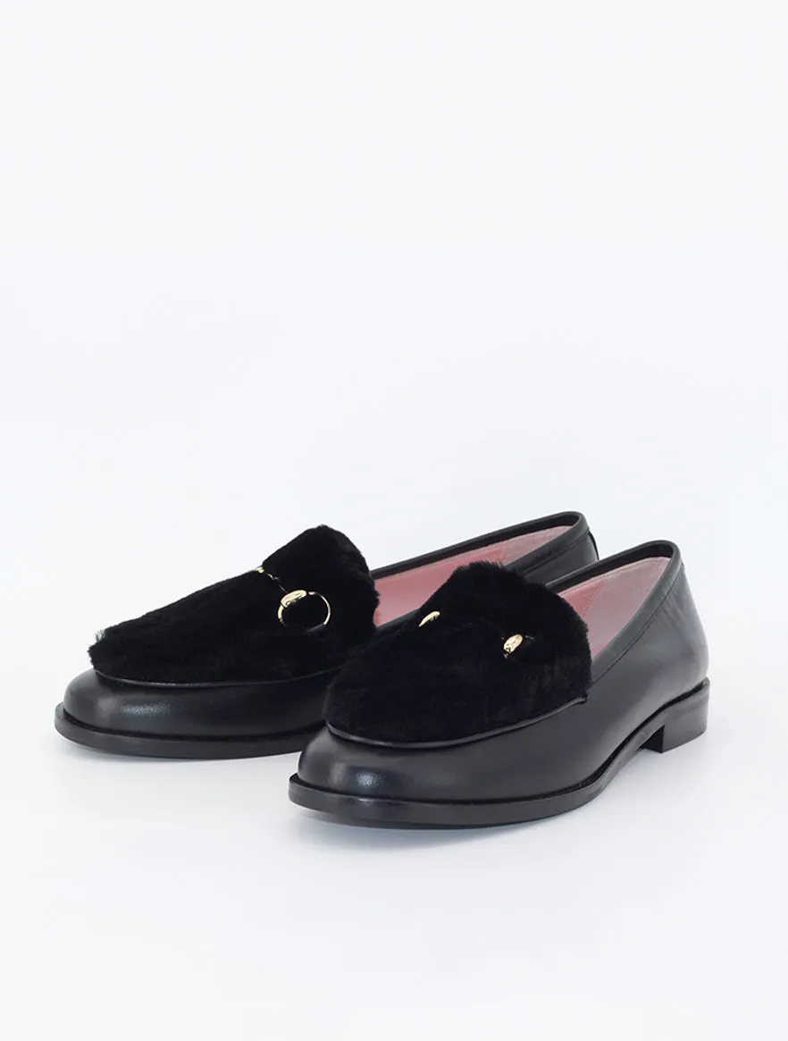 Black Venus sheepskin moccasins