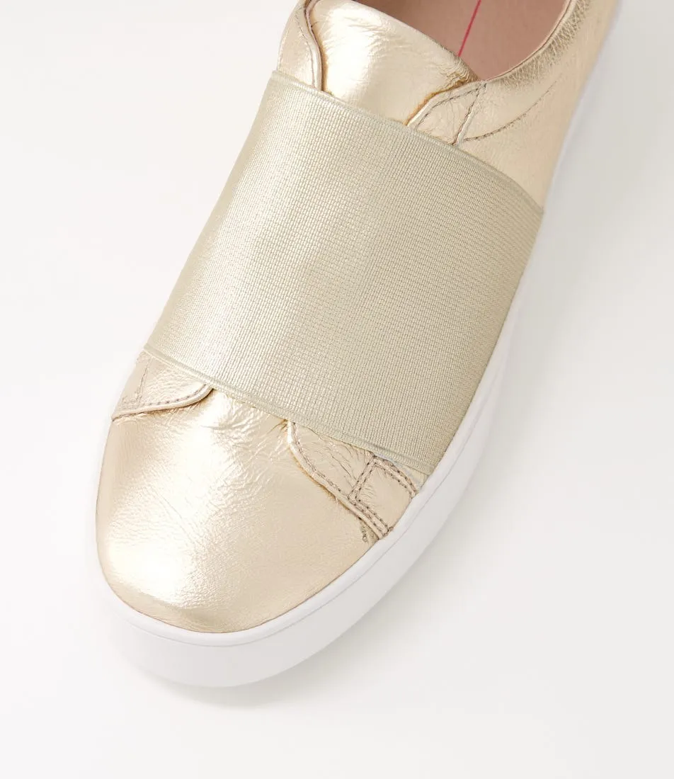 MOLLINI Lastik Champagne Leather Elastic Sneakers