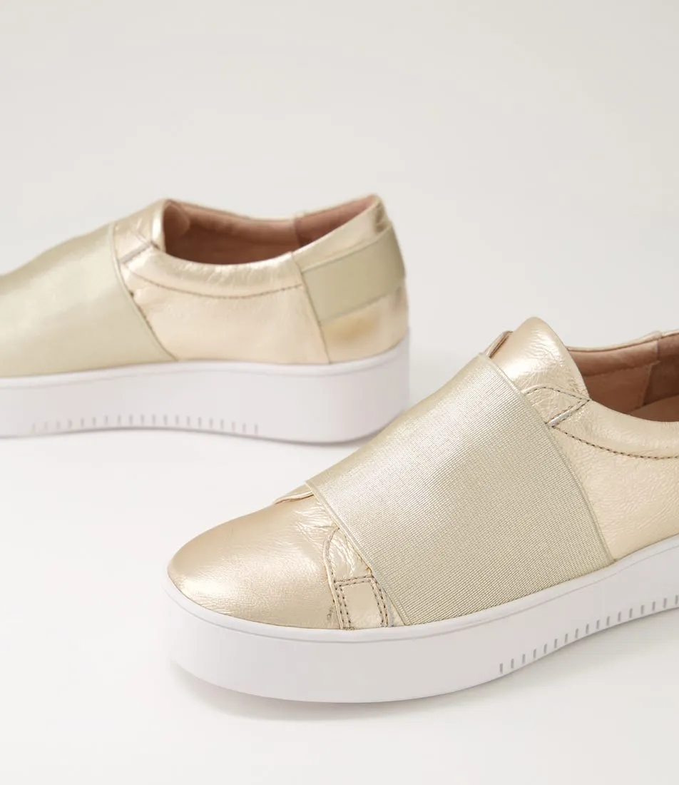 MOLLINI Lastik Champagne Leather Elastic Sneakers