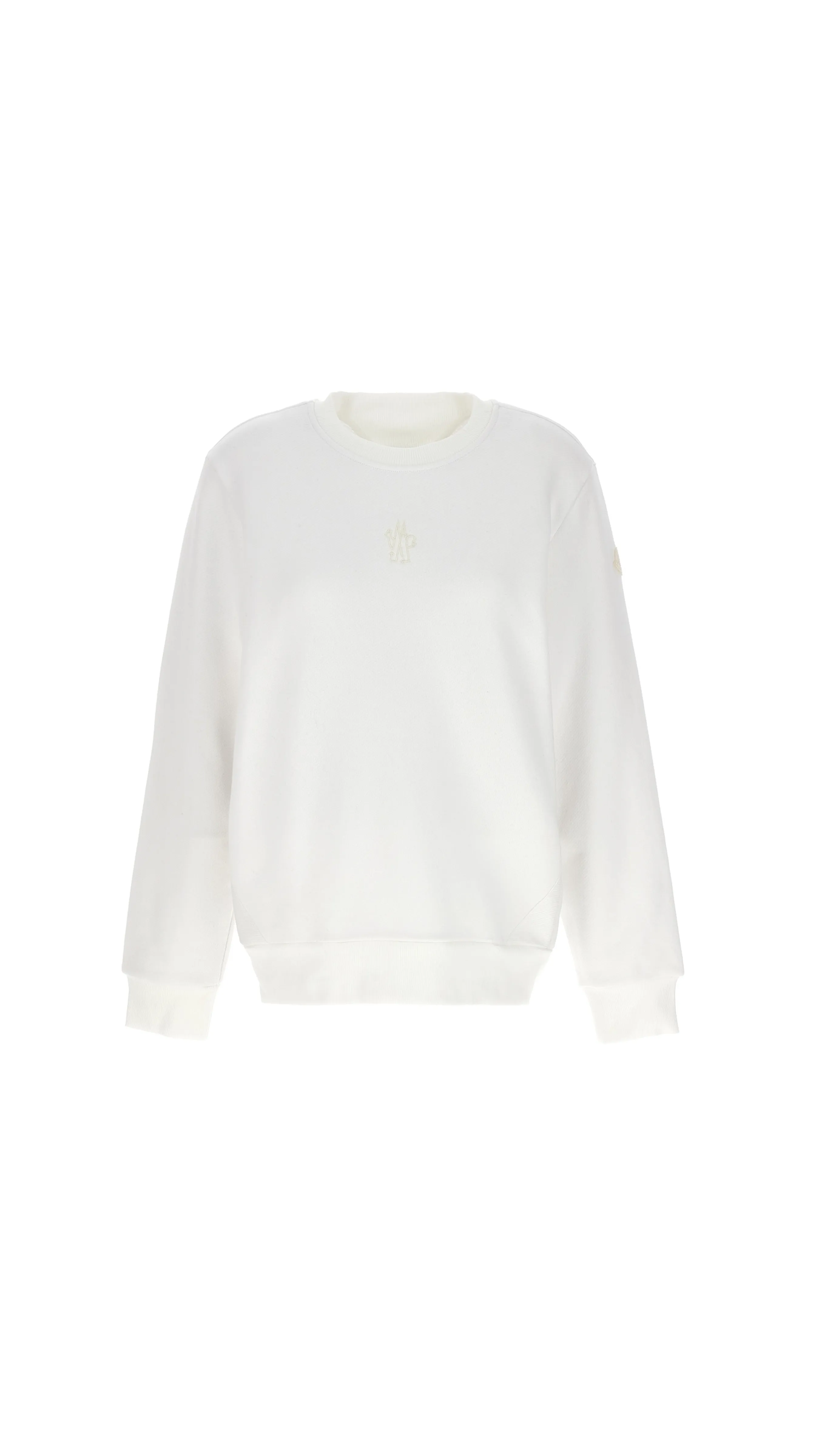 Moncler White Logo Crewneck Sweatshirt