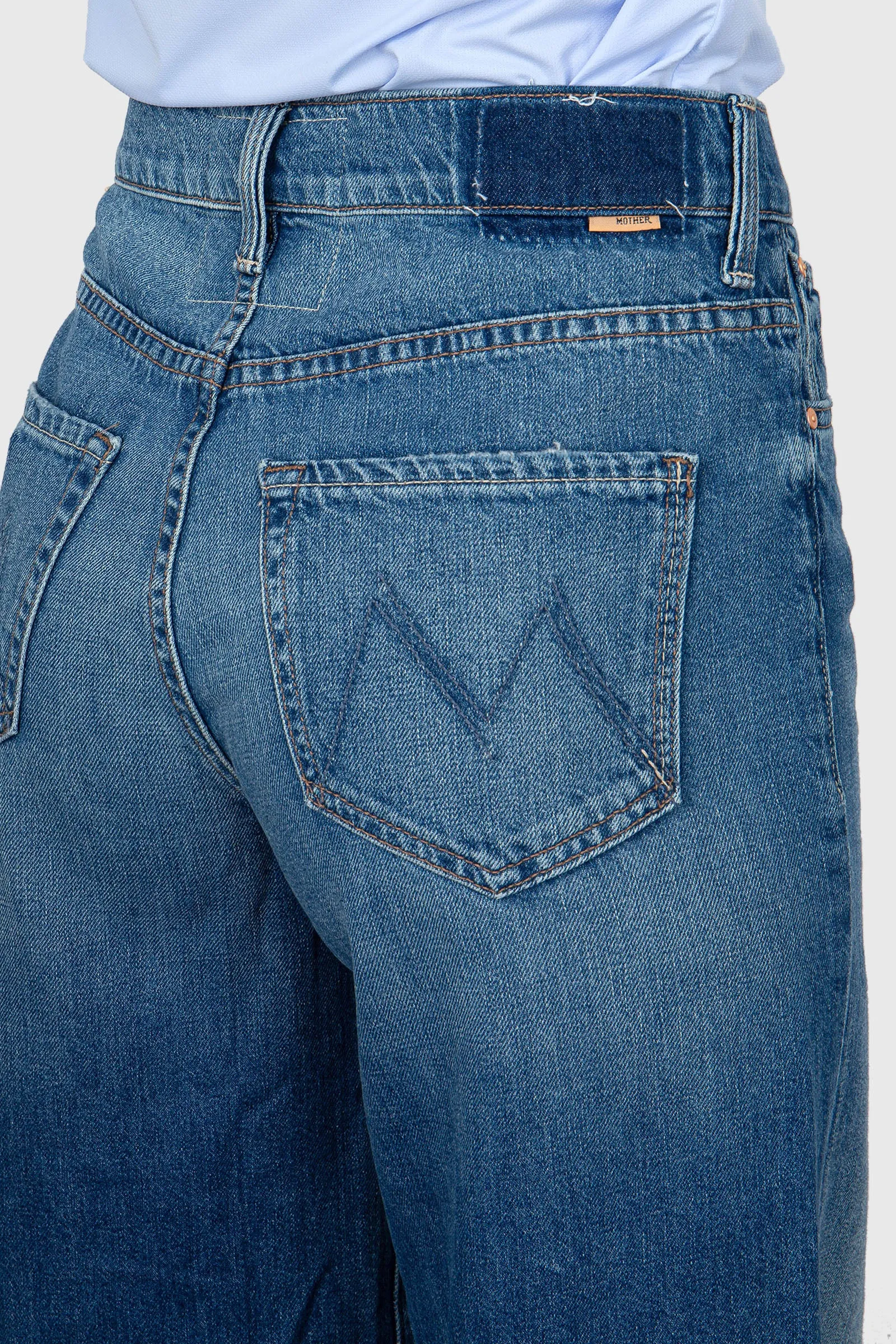 Mother The Ditcher Roller Sneak Superior Blue Medium Women's Jeans