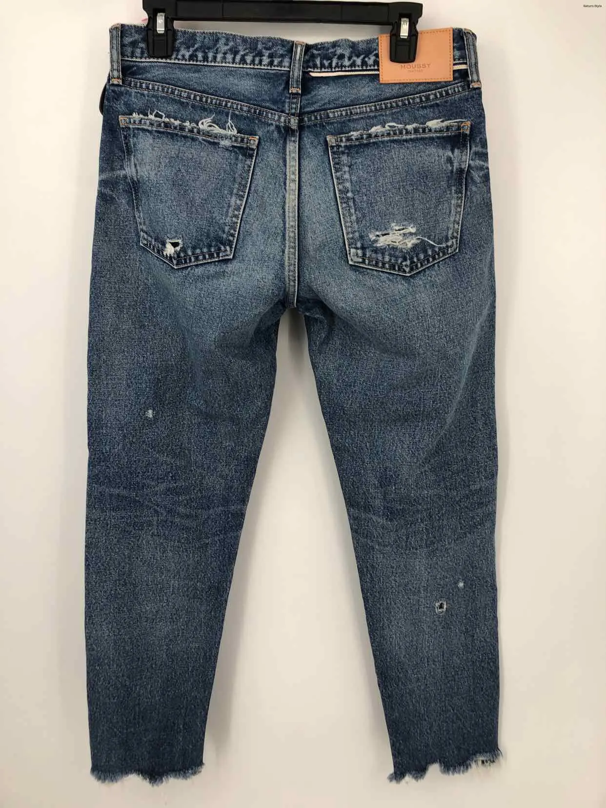 MOUSSY Blue Straight Leg High Waist Denim Jeans Size 28 S.