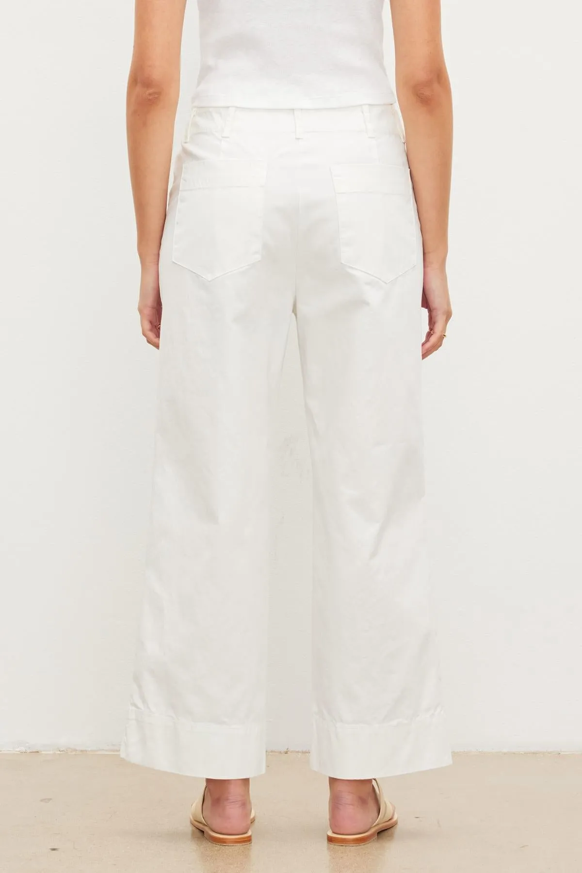 MYA COTTON CANVAS TROUSERS IN SLEET