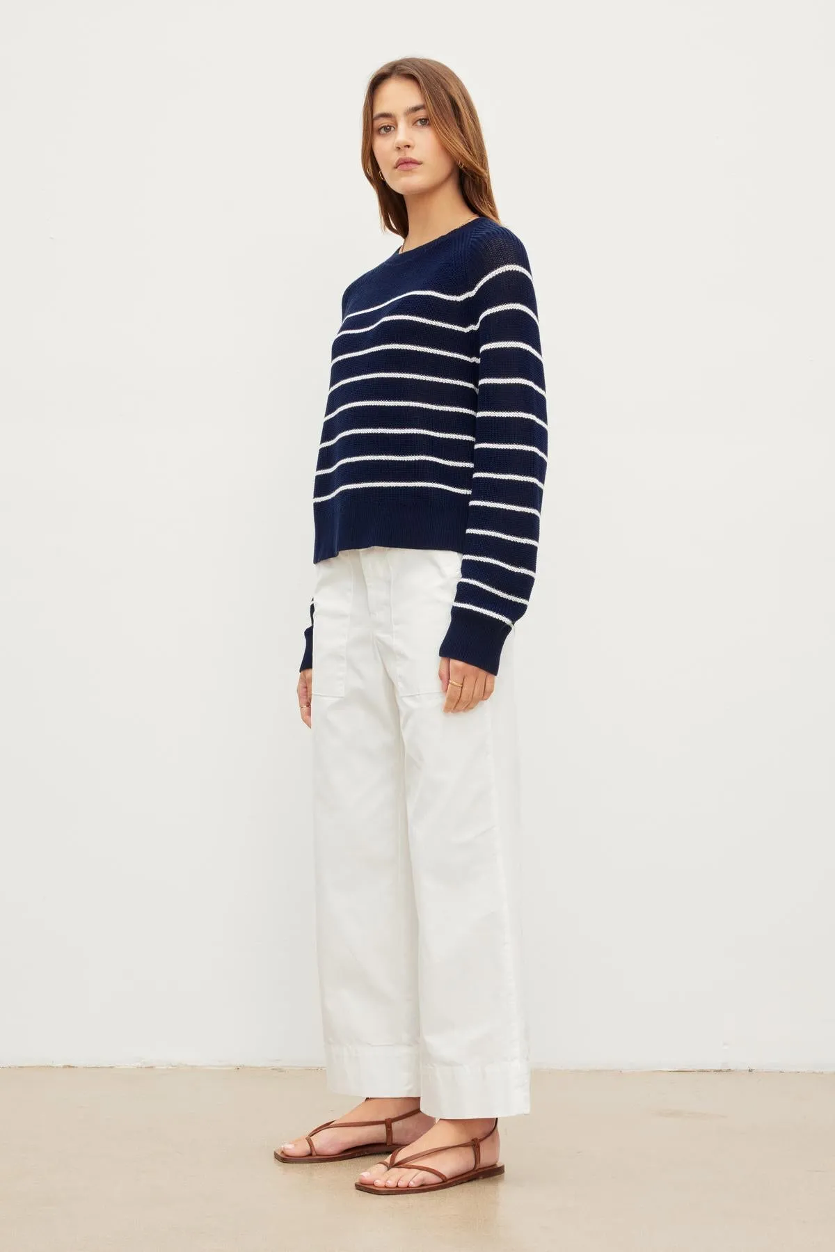 MYA COTTON CANVAS TROUSERS IN SLEET