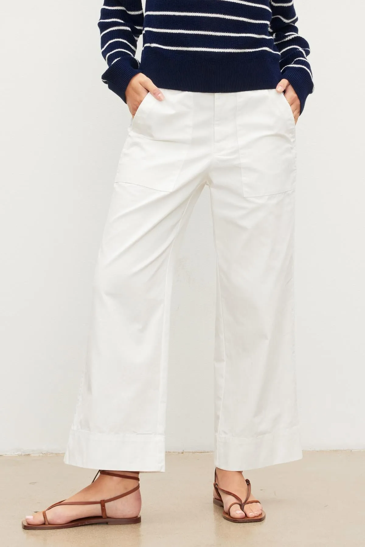 MYA COTTON CANVAS TROUSERS IN SLEET