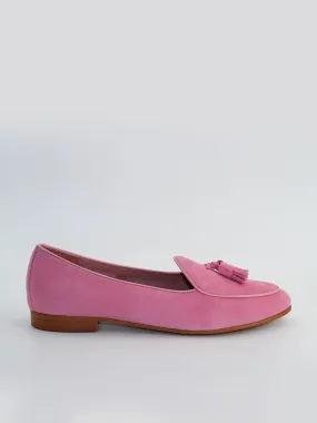 Nervi Women's Pink Suede Loafers with Tassel Embellishment