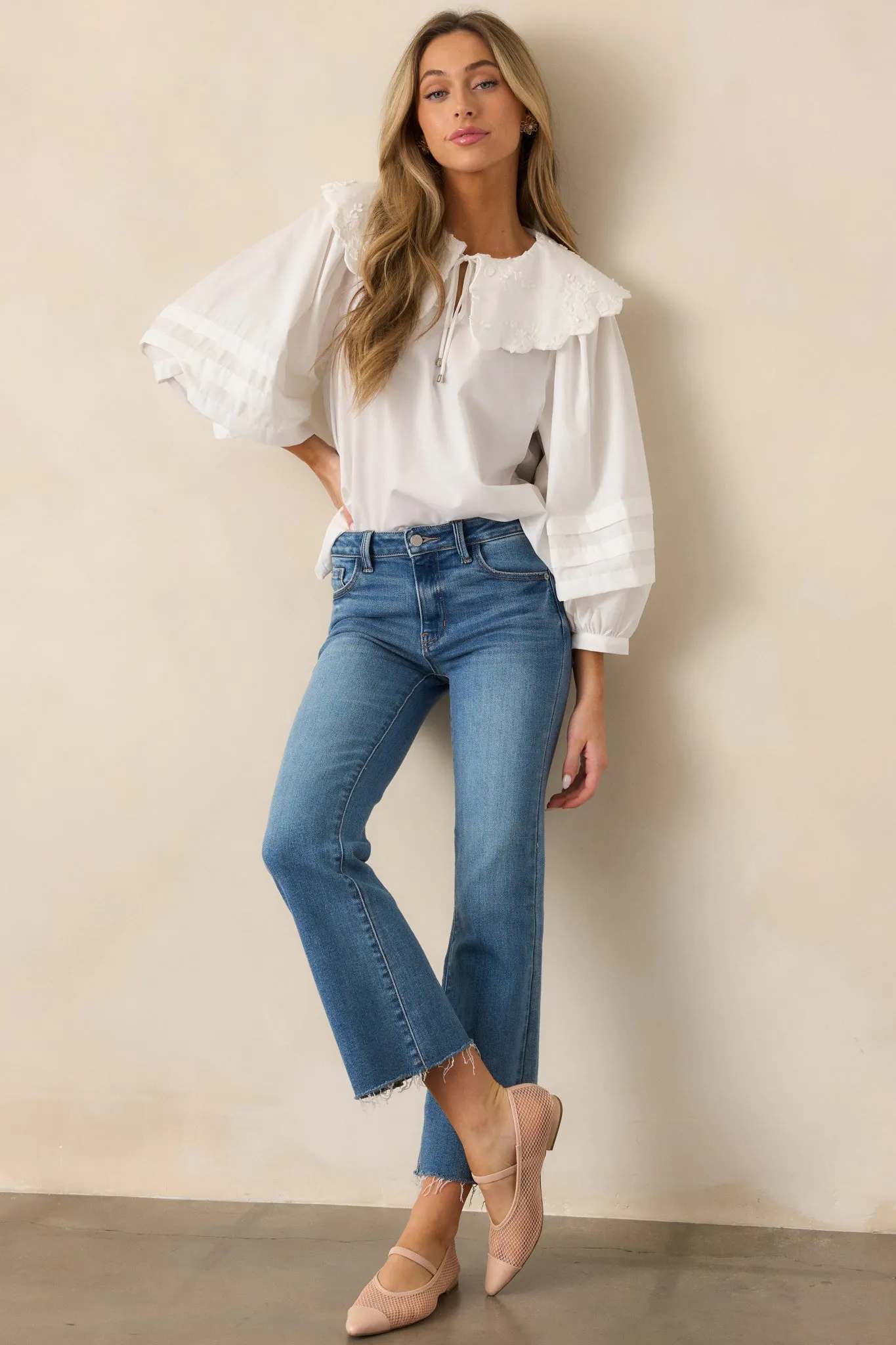 Nightfall Spark Medium Wash Cropped Flare Jeans