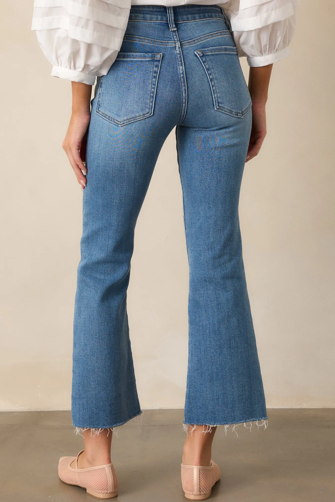 Nightfall Spark Medium Wash Cropped Flare Jeans