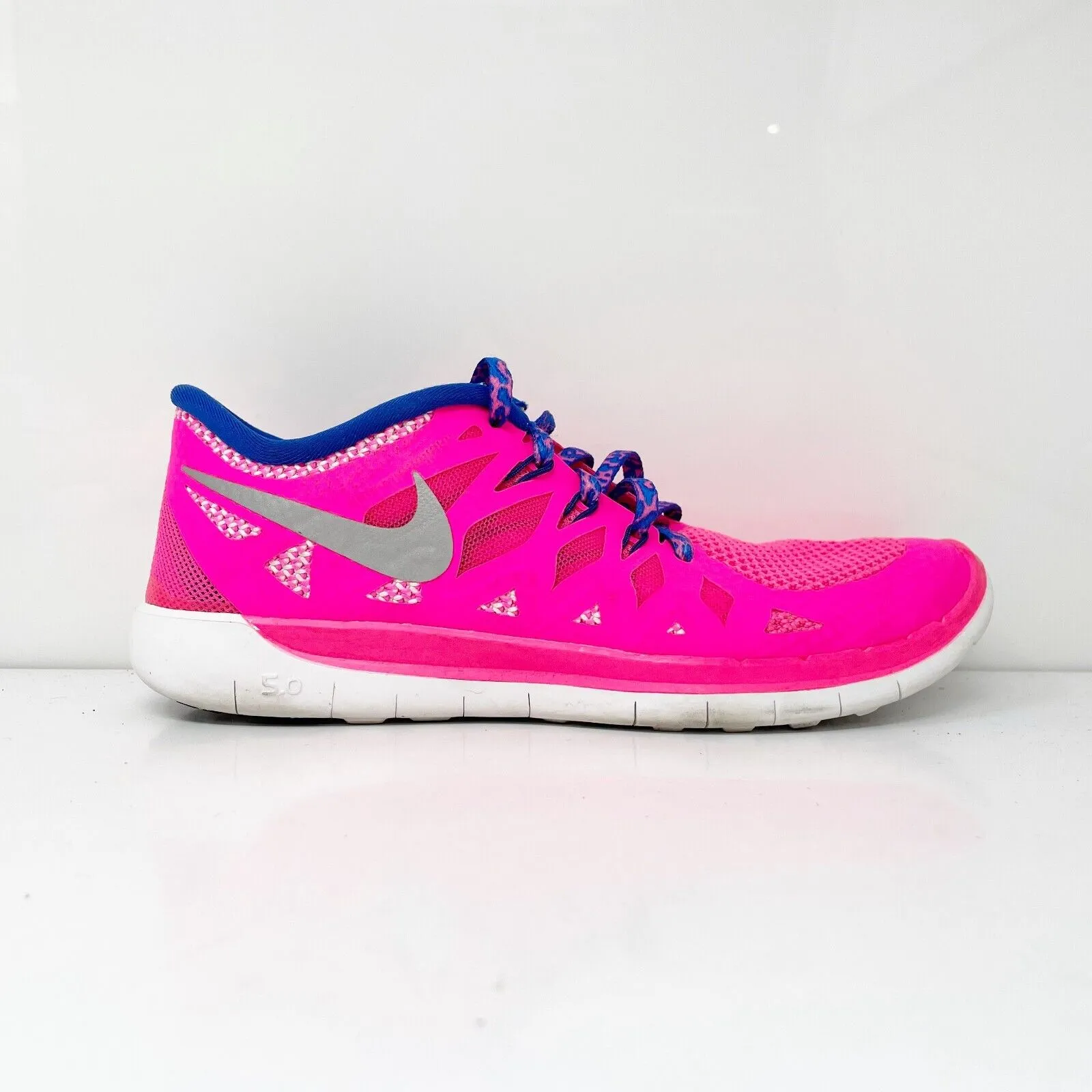 Nike Girls Free 5.0 644446-601 Pink Running Shoes Sneakers Size 5Y