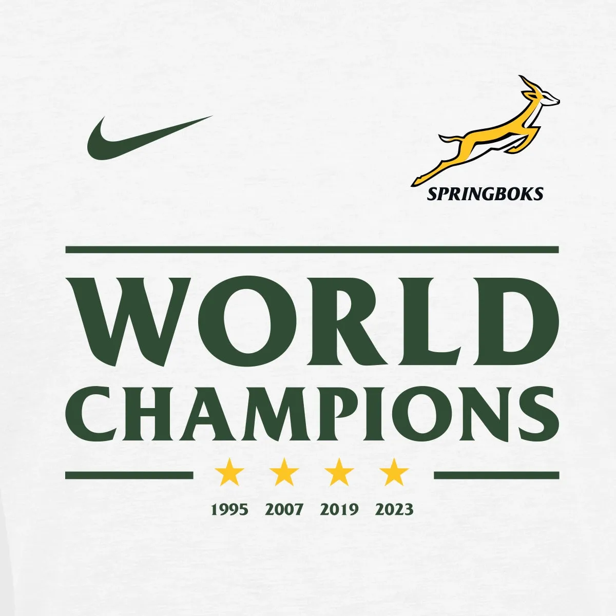 Nike Springboks Men's Rugby World Cup 2023 Winners Tee White