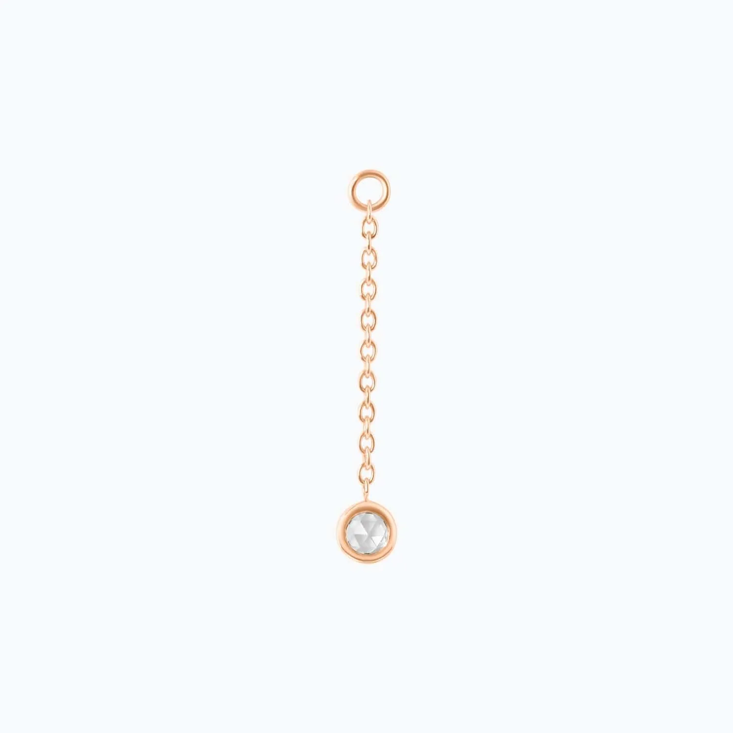 Niko Bezel Set Chain Charm - WHITE TOPAZ