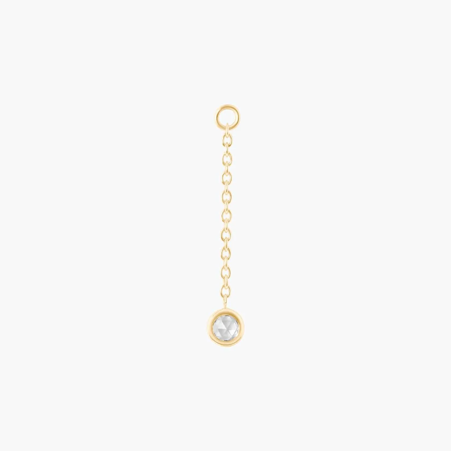 Niko Bezel Set Chain Charm - WHITE TOPAZ