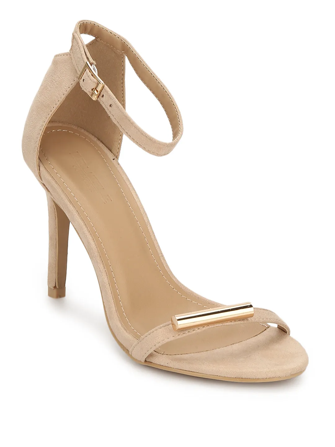 Nude Micro Golden Lining Barely There Stiletto Heels