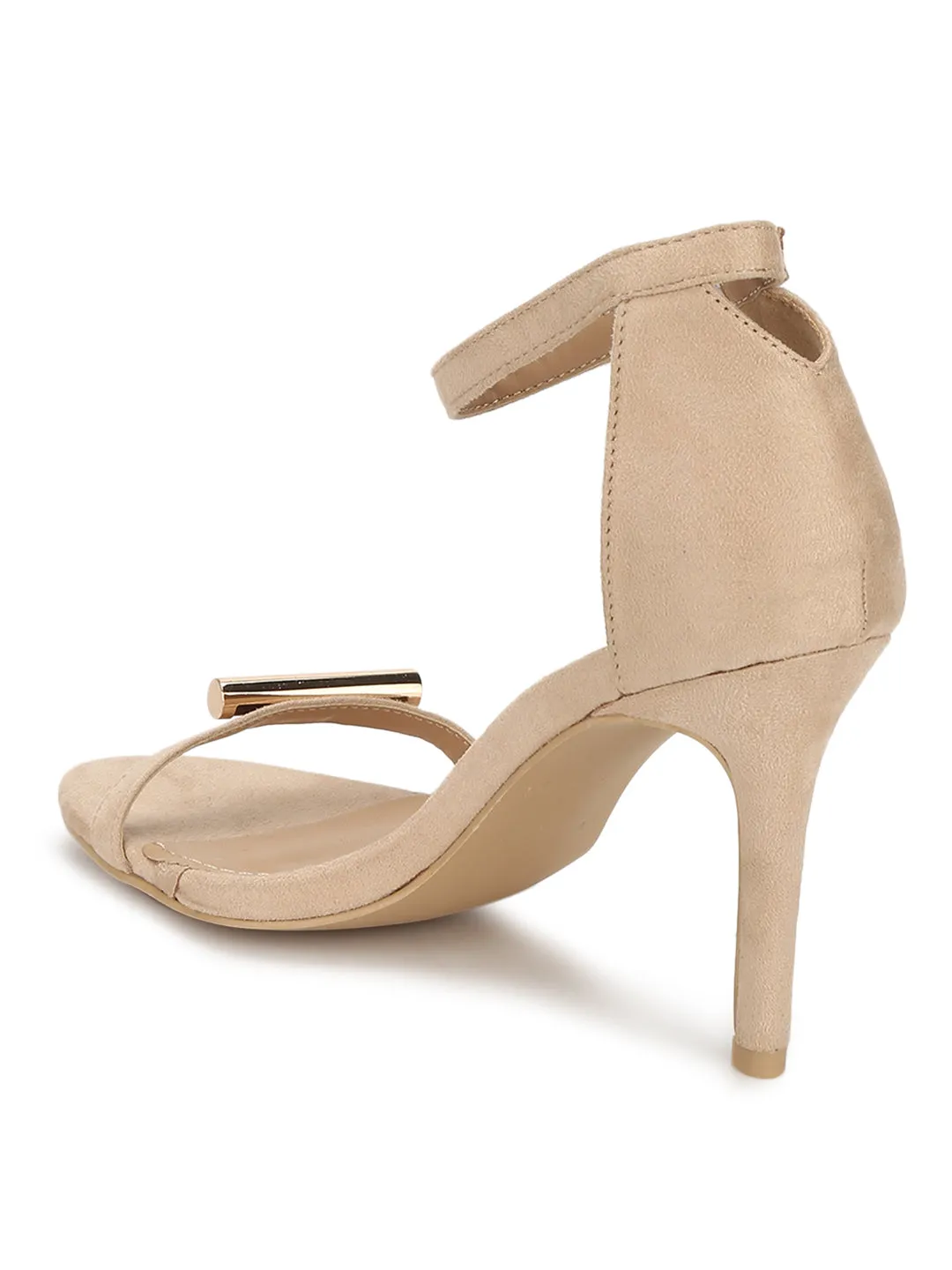 Nude Micro Golden Lining Barely There Stiletto Heels