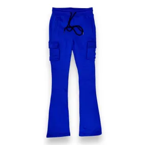 Octagon Stacked Flare Cargo Fleece Royal Jogger Men's