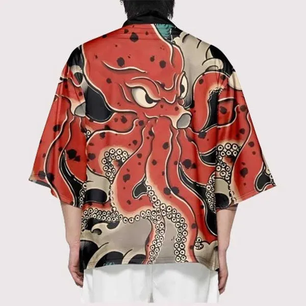 Octopus Pattern Kimono Outerwear