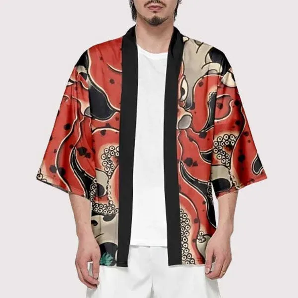 Octopus Pattern Kimono Outerwear