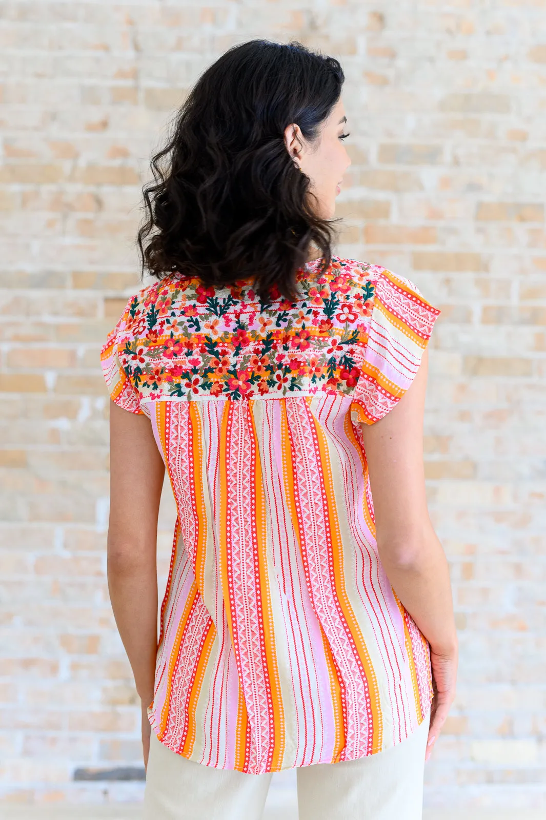 Flutter Sleeve Orange Blossom Blouse