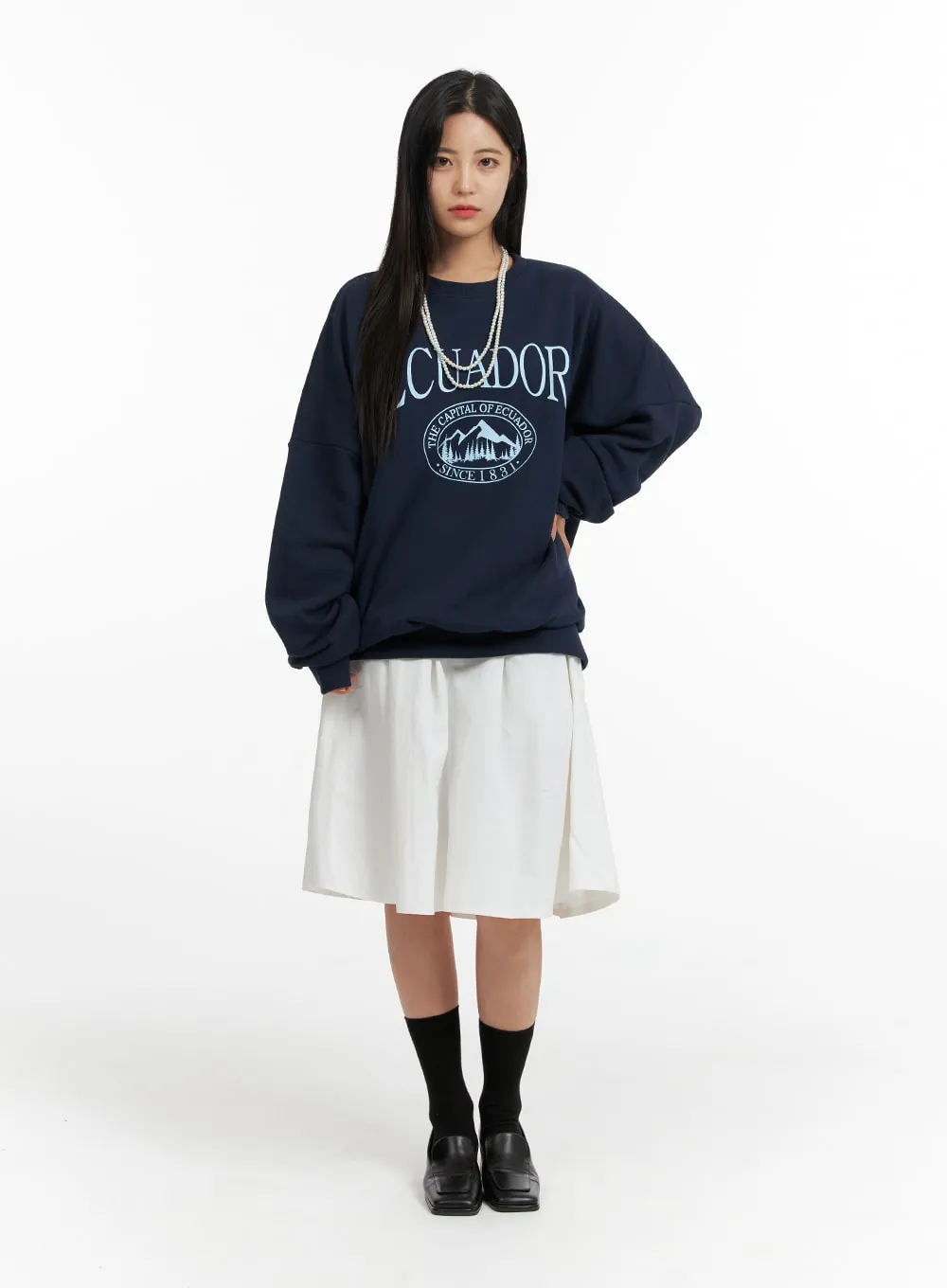 Oversized Printed Sweatshirt OF419