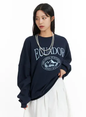 Oversized Printed Sweatshirt OF419