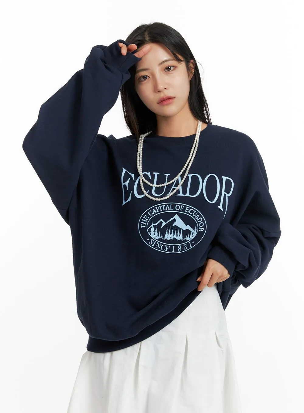 Oversized Printed Sweatshirt OF419