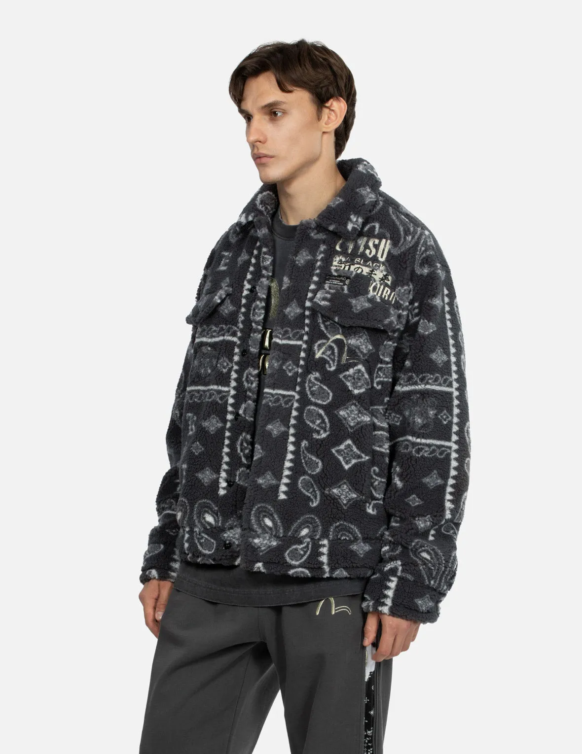 Paisley Jacquard Fleece Relaxed Fit Jacket