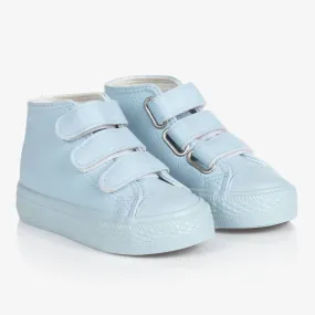 Pale Blue High-Top Trainers