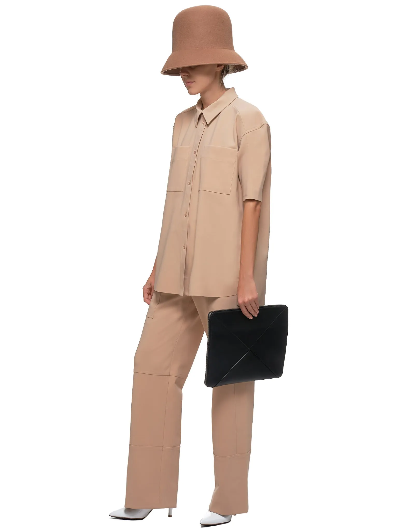 Panelled Trousers (19HCPA006PA0407-NUDE)