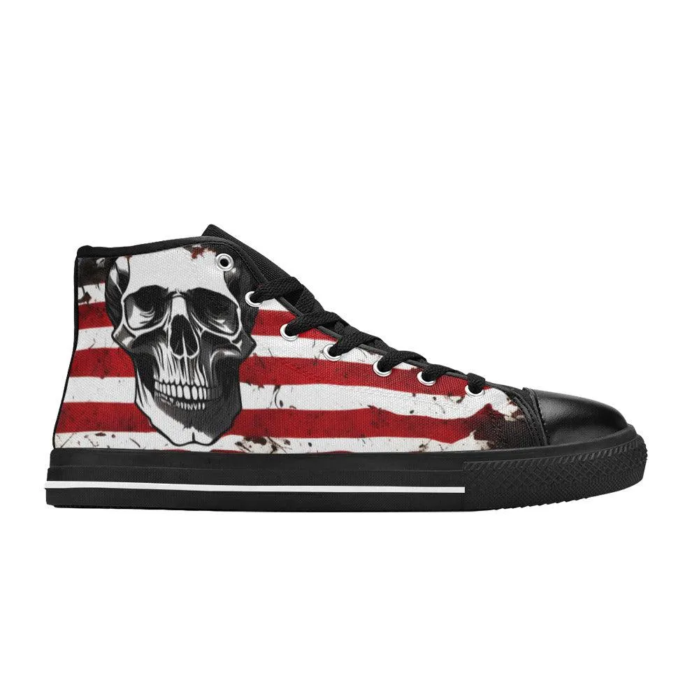 Patriotic Skull Art Women: American Flag Women Skull Art.