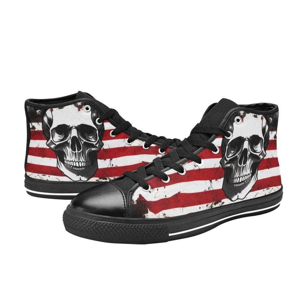 Patriotic Skull Art Women: American Flag Women Skull Art.