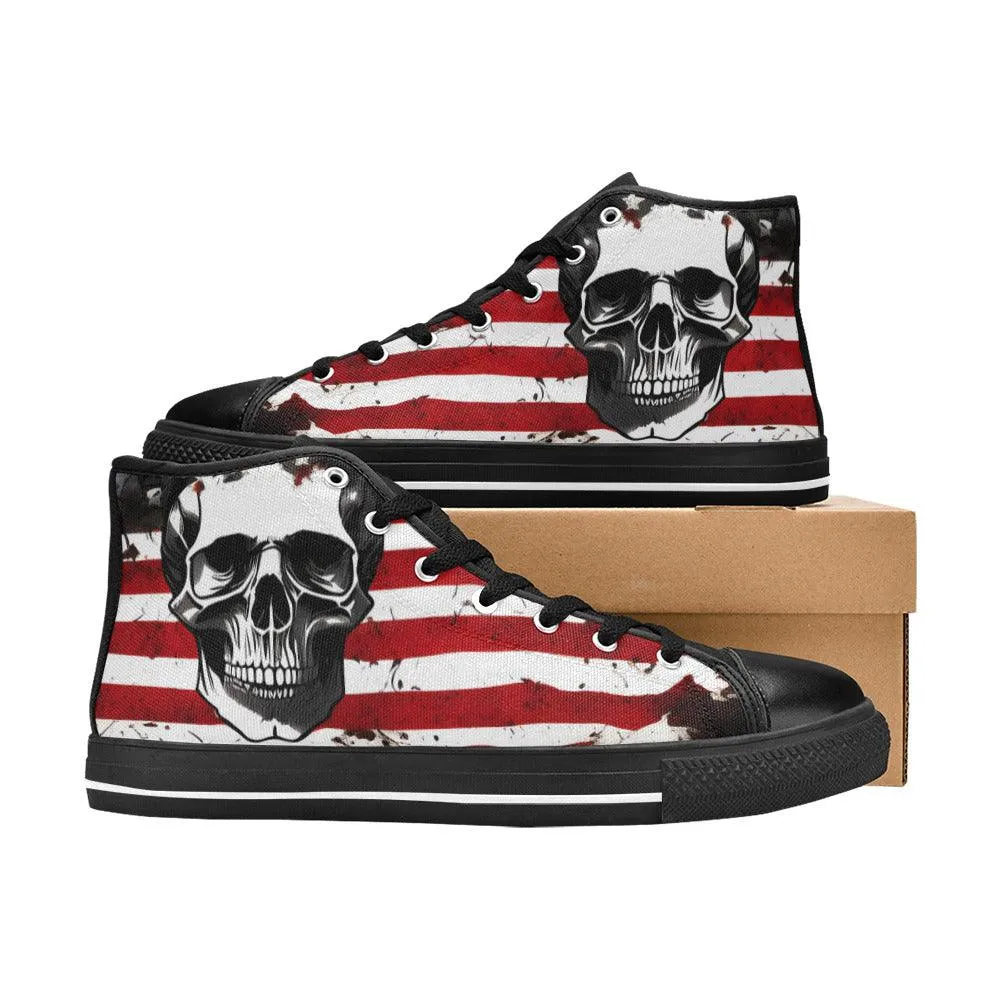 Patriotic Skull Art Women: American Flag Women Skull Art.