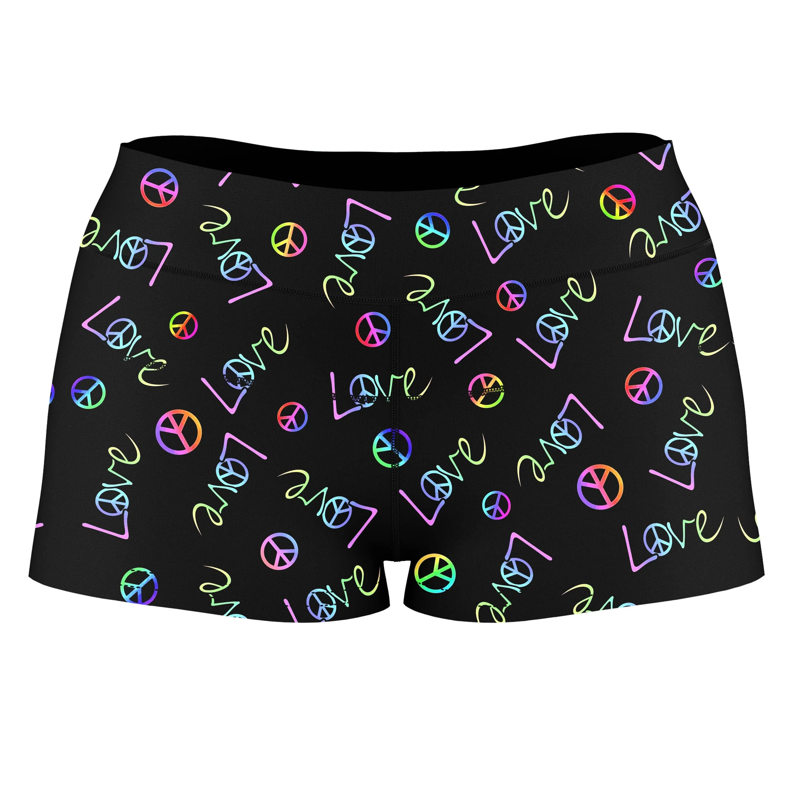 Peace and Love High-Waisted Women's Shorts