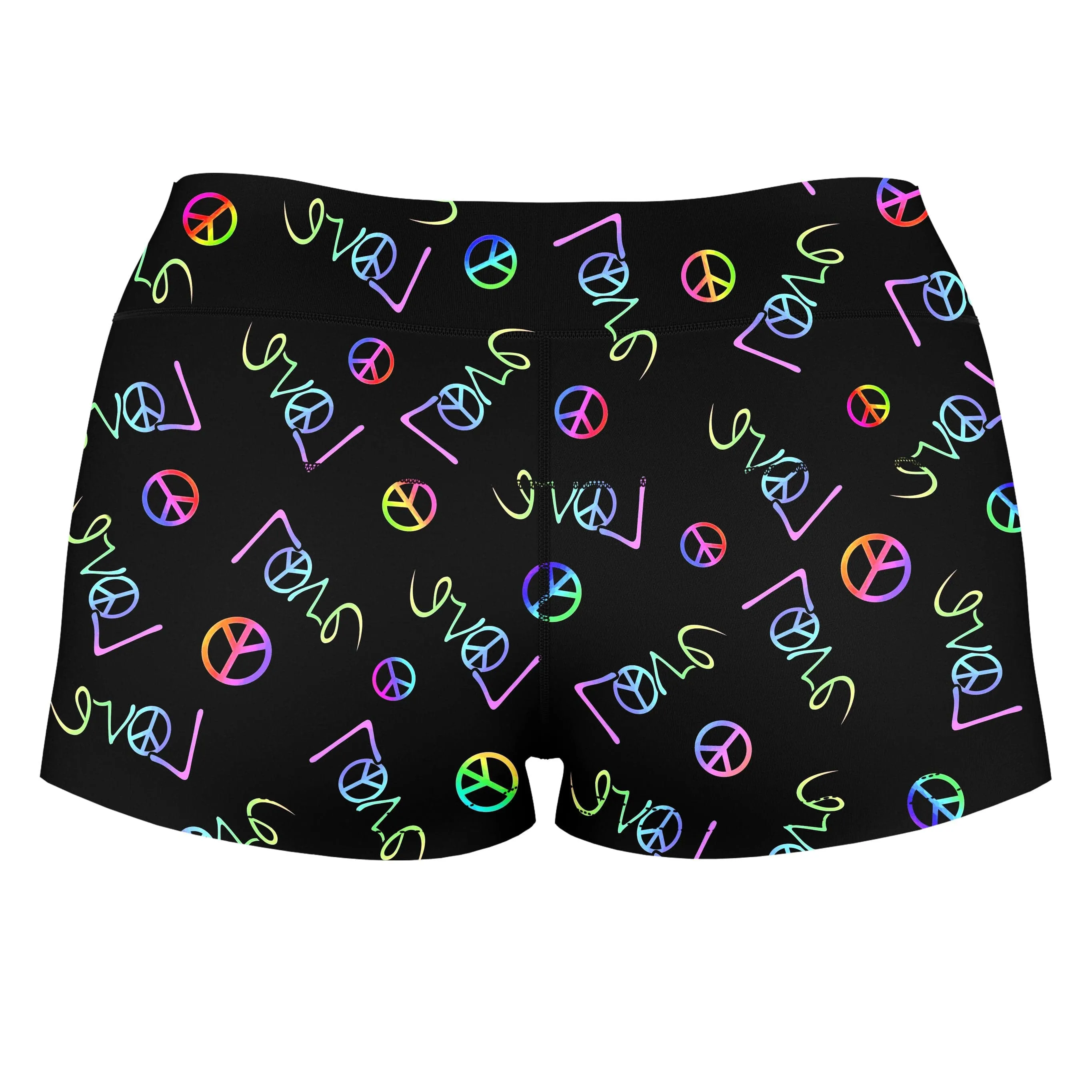 Peace and Love High-Waisted Women's Shorts