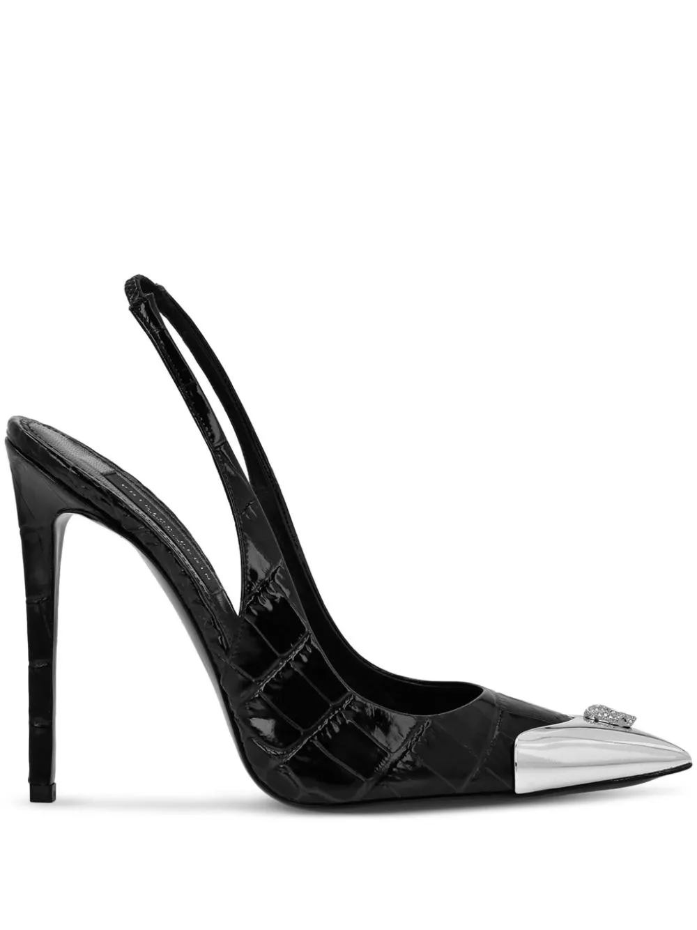 Philipp Plein 120mm Crocco pumps - Black