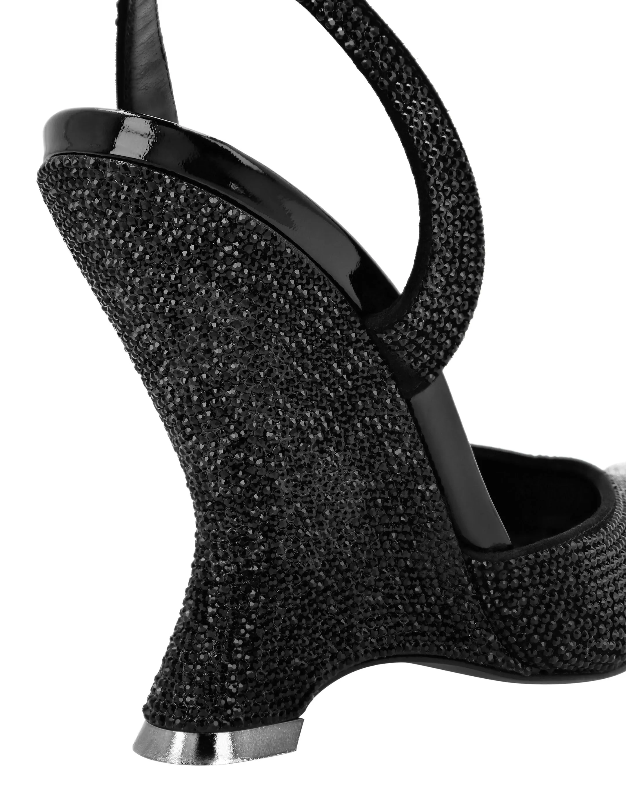 Crystal-Embellished Suede Wedges by PHILIPP PLEIN with Decollete