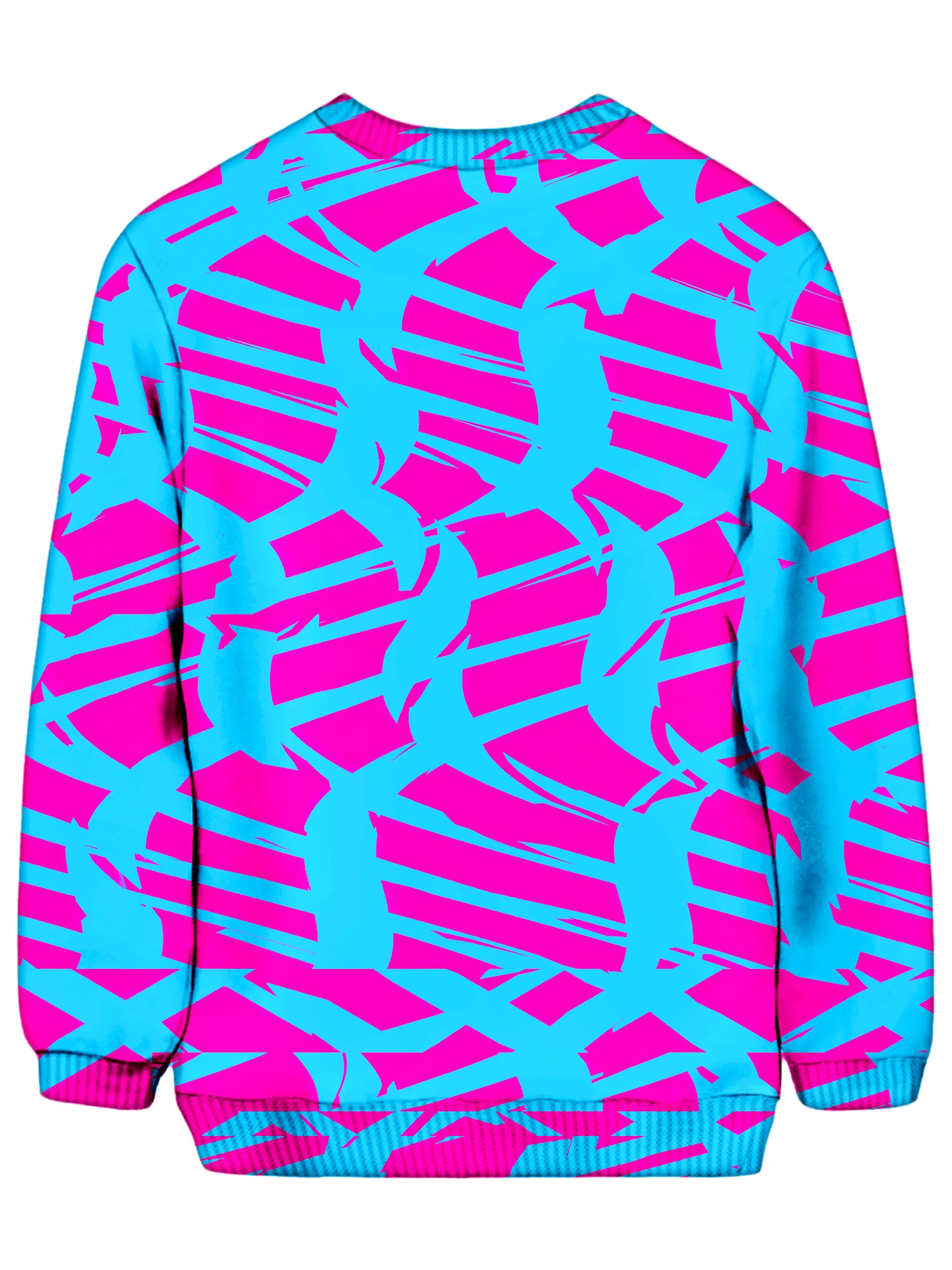 Pink and Blue Squiggly Rave Checkered Sweatshirt