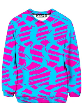 Pink and Blue Squiggly Rave Checkered Sweatshirt