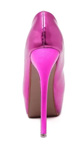 Shiny Pink Metallic Stiletto Heels for Weddings