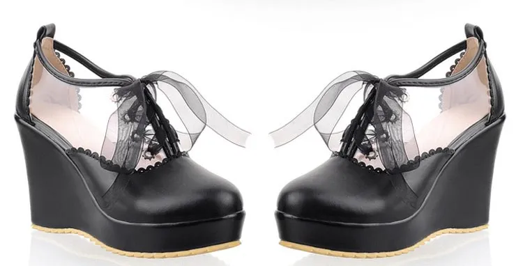 Pink Khaki Transparent Lolita Platforms