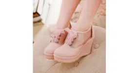 Pink Khaki Transparent Lolita Platforms