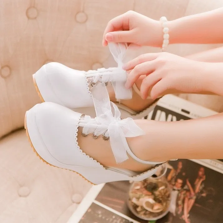 Pink Khaki Transparent Lolita Platforms