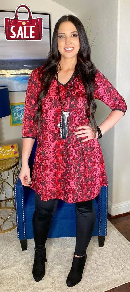 Pink Snake Print Tunic