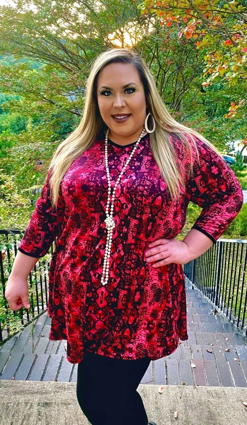 Pink Snake Print Tunic